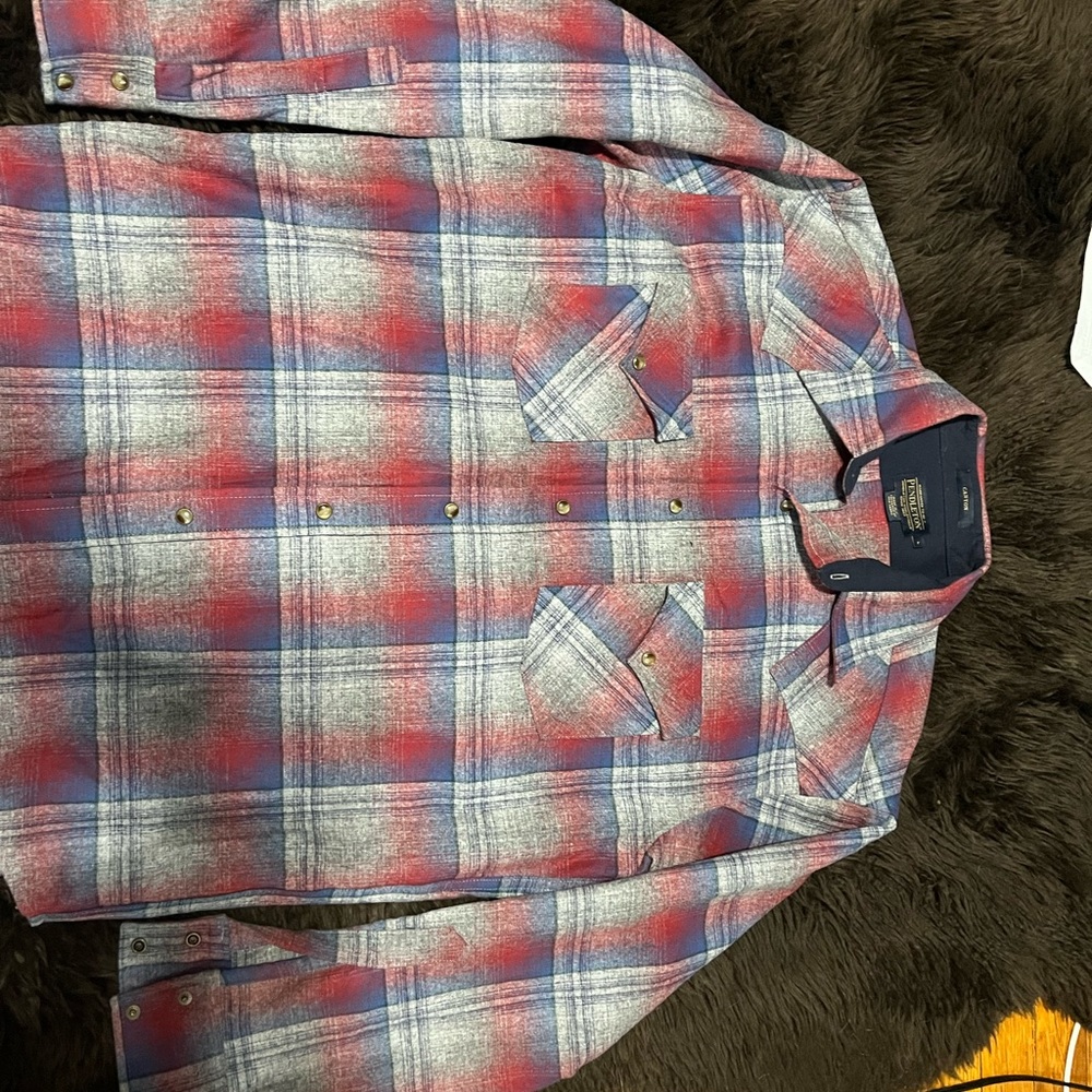 Like new Pendleton high grade western wear wool flannel plaid Canyon shirt